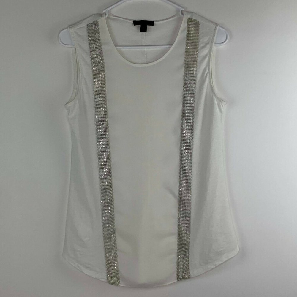 J. Crew Top Mesh Panel Embellished Top XS